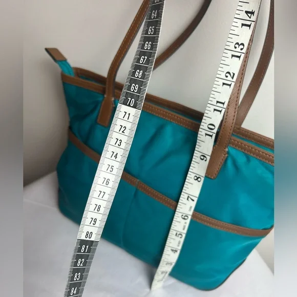 Michael Kors Teal and Brown Tote Bag - Picture 13 of 16